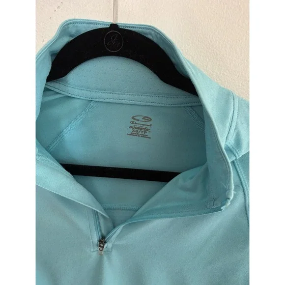 Champion C9 Duo Dry Quarter Zip Pullover Light Blue Athletic Top Womens XS - Picture 3 of 4